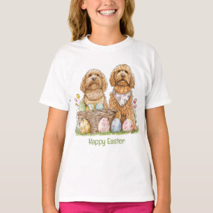 T-shirt Joyeux Chiens Goldendoodle de Pâques