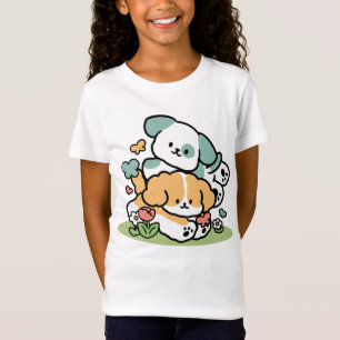 T-Shirt Joyeux Chiots Arrivés En Mai - Kawaii Dog Art