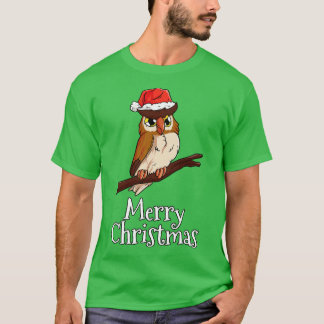 T-shirt Joyeux Chouette de Noël Santas Chouette Casquette