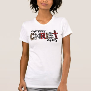 T-shirt Joyeux CHRISTmas Buffalo Plaid