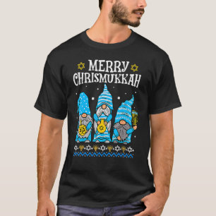 T-shirt Joyeux Christmukkah Avec Gnome Christmas Hanoukka 
