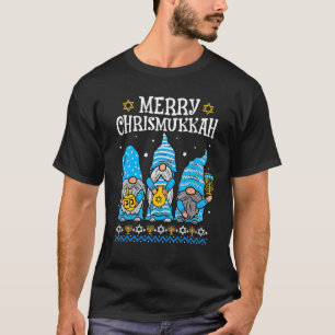 T-shirt Joyeux Christmukkah Avec Gnome Christmas Hanoukka 