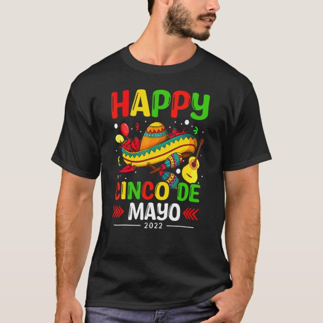 T-shirt Joyeux Cinco De Mayo 2022 Fêtons la Sombe Mexicain (Devant)