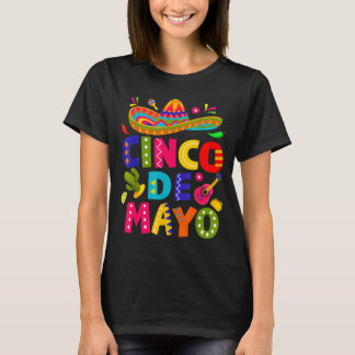 T-shirt Joyeux cinco de mayo mexicain chapeau margarita