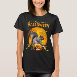 T-shirt Joyeux Citrouille d'écureuil d'Halloween