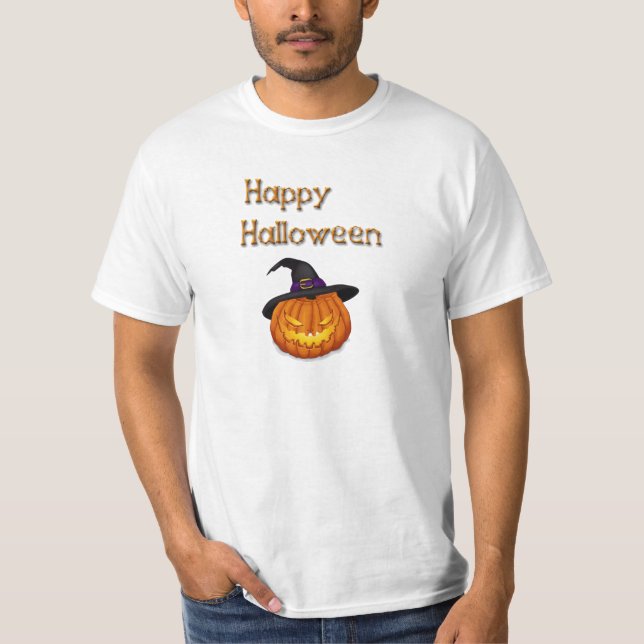 T-shirt Joyeux Citrouille Halloween avec Casquette (Devant)