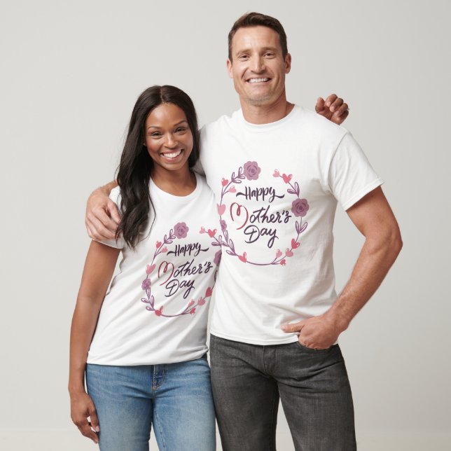 T-shirt Joyeux Coeurs de la Fête des Mères Bouquet de cour (Unisexe)