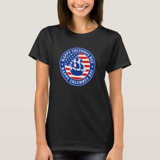 T-shirt Joyeux Columbus Day Design graphique pour femmes H