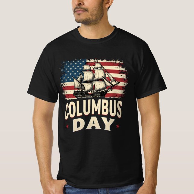 T-shirt Joyeux Columbus Day of Exploration and Reflection (Devant)