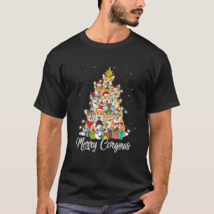 T-shirt Joyeux Corgmas Corgi Noël Arbre Fée Lumières Do