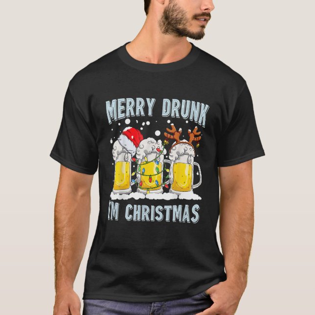T-shirt Joyeux Couché Je Suis Noël Joyeux Noël Reinbeer Co (Devant)
