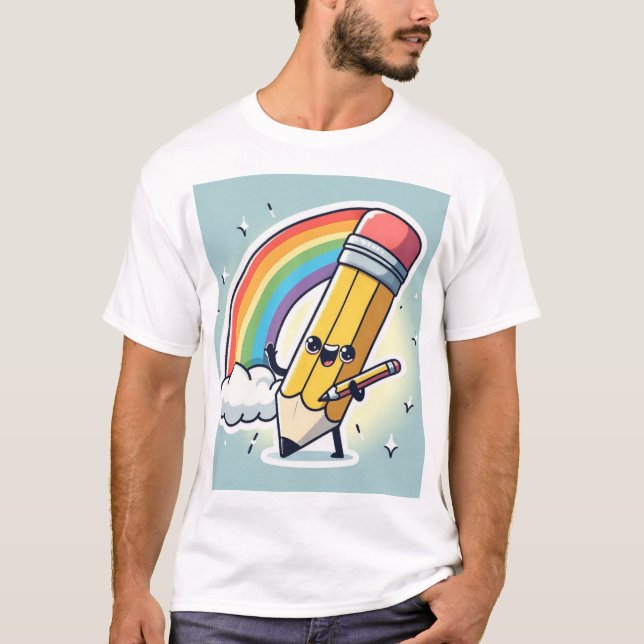 T-shirt Joyeux crayon arc-en-ciel Tee (Devant)