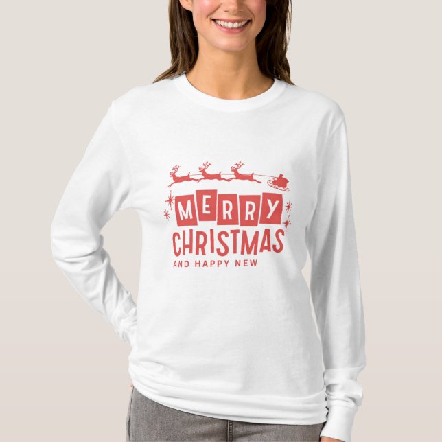 T-shirt joyeux cristaux et heureux nouvel an (Devant)