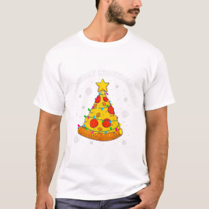 T-shirt Joyeux Crustmas Pizza Arbre de Noël Joyeux Noël