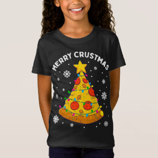 T-Shirt Joyeux Crustmas Pizza Arbre de Noël Joyeux Noël
