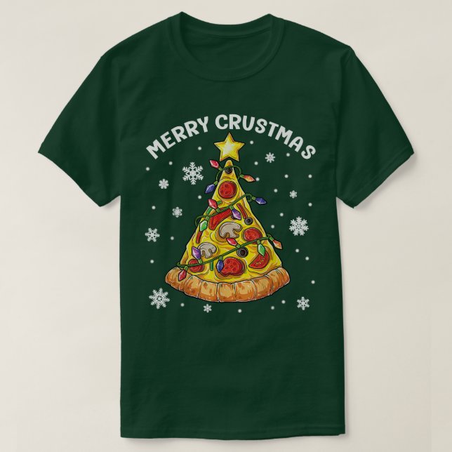 T-shirt Joyeux Crustmas Pizza Arbre de Noël Pizza Lover Xm (Design devant)