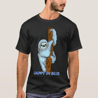 T-shirt Joyeux dans Blue Blue Sloth Hanging