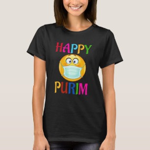 T-shirt Joyeux déguisement de purim drôle Masque Visage Ju