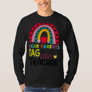 T-shirt Joyeux Dernier jour de chers parents Étiquette Vou
