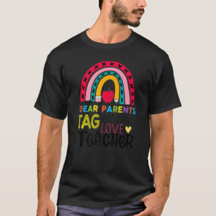 T-shirt Joyeux Dernier jour de chers parents Étiquette Vou