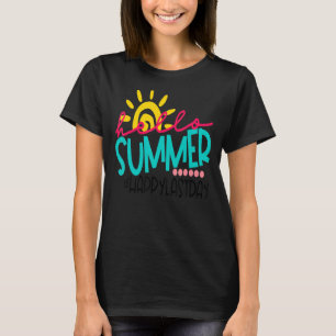 T-shirt Joyeux Dernier Jour De L'École Bonjour Été Enseign