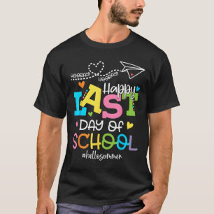 T-shirt Joyeux Dernier Jour De L'École Bonjour Été Étudian
