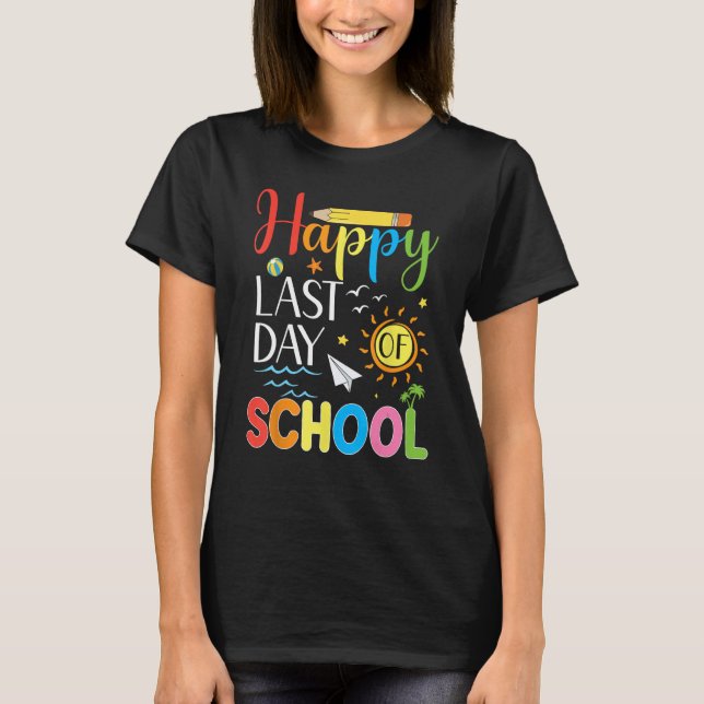 T-shirt Joyeux Dernier Jour d'École Enseignant Élève Été G (Devant)