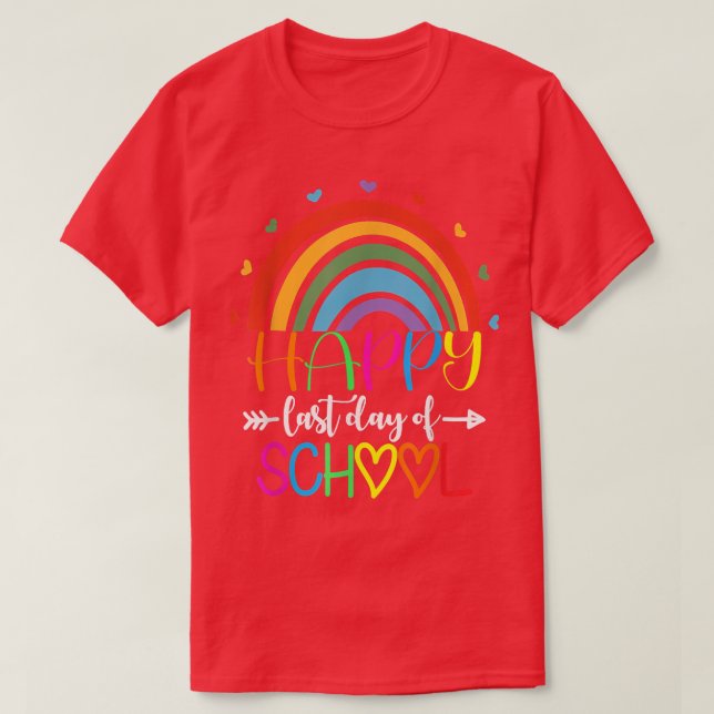 T-shirt Joyeux Dernier Jour d'École Enseignant Élève Remis (Design devant)