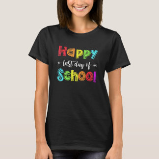 T-shirt Joyeux Dernier Jour D'École Pour Enseignant Élève