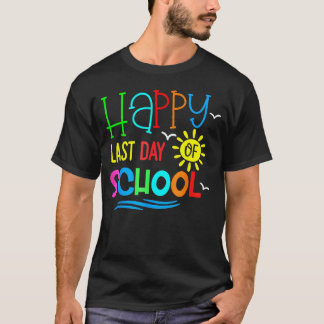T-shirt Joyeux Dernier Jour D'École Pour Enseignant Élève