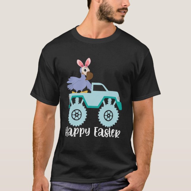 T-shirt Joyeux Dodo Oiseau de Pâques Monster Truck Toddle (Devant)