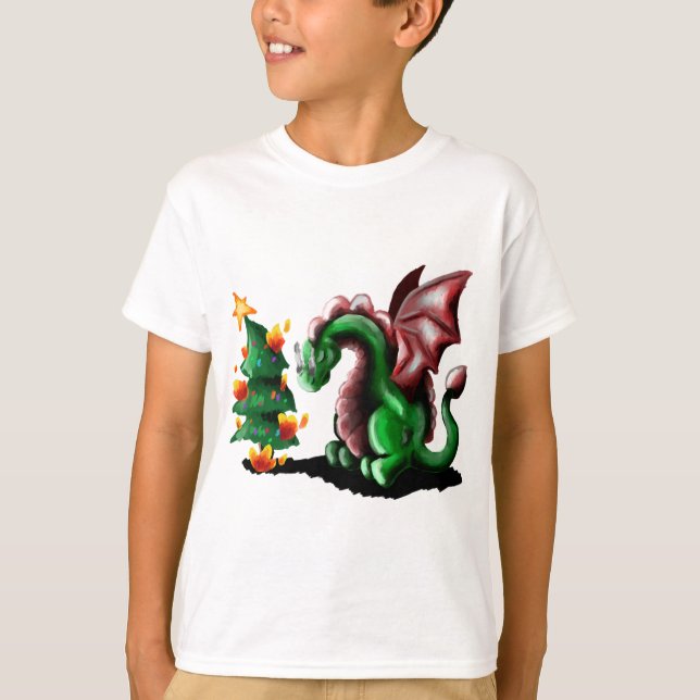 T-shirt Joyeux dragon de Noël (Devant)