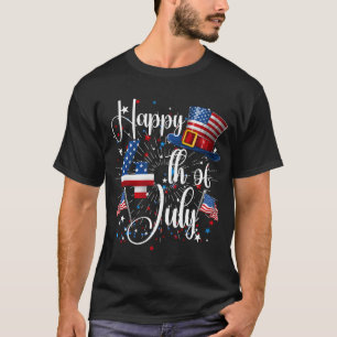 T-shirt Joyeux drapeau américain 4 juillet patriotique USA