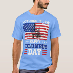 T-shirt Joyeux drapeau américain du Jour de Colomb