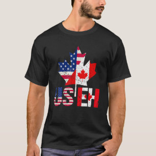 T-shirt Joyeux drapeau canadien américain de la fête du Ca