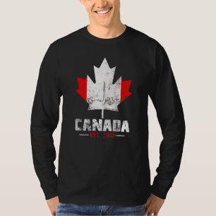 T-shirt Joyeux drapeau canadien de la feuille d'érable de