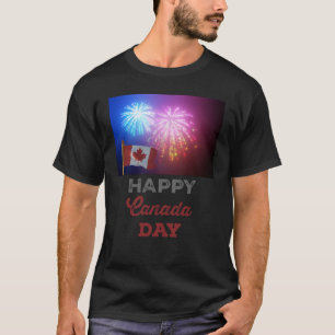T-shirt Joyeux drapeau et feux d'artifice de la fête du Ca