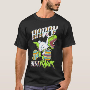 T-shirt Joyeux Eastrawr Mignon Trex Dinosaure Lapin de Pâq