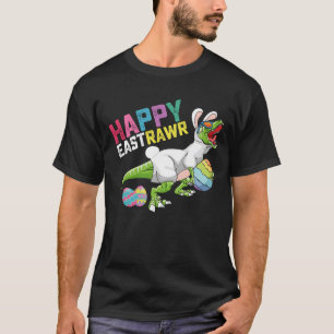 T-shirt Joyeux Eastrawr T Rex Dinosaure Pâques Lapin Œuf