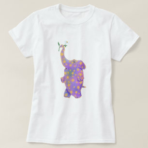 T-shirt Joyeux éléphant avec chemise Flower Funny