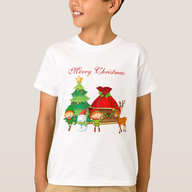T-shirt Joyeux Enfants de Noël (Devant)
