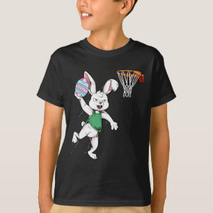 T-shirt Joyeux enfants de Pâques garçons Bunny Dunk Basket