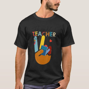 T-shirt Joyeux enseignant Turquie signe de la paix main Th