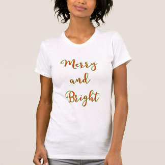 T-shirt Joyeux et brillant dans le script ruban rouge et v