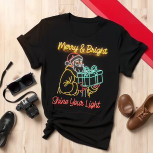 T-shirt Joyeux et brillant Père Noël Festive Neon Design