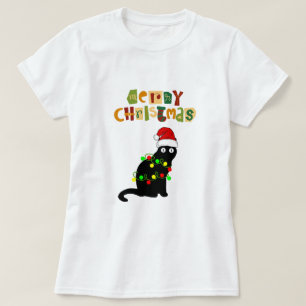 T-shirt Joyeux et brillant Rouge moderne femmes Noël T