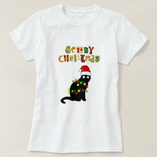 T-shirt Joyeux et brillant Rouge moderne femmes Noël T