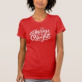 T-shirt Joyeux et brillant Rouge moderne Noël Bella Canvas
