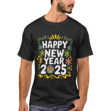 Joyeux et coloré Nouvel An 2025 Typographie Art