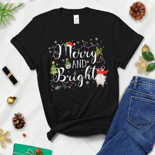T-shirt Joyeux et lumineux, Chemise de Noël pour femmes, J